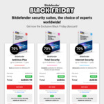 BlackFriday - Antivirus Plus $20.99 -3 lic | Total Security $36 -5 lic | Internet Security $30 -3 lic (All 1 Year) @ Bitdefender