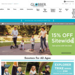 15% off Everything + Free Shipping @ Globber (Scooters)