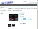 14.1inch Laptop Core 2 Duo Intel D525 (DVDRW, 2GB, 320GB) Win 7 $354