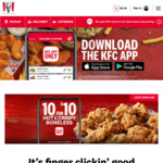 KFC: 15% off Minimum Order $10 via KFC App
