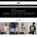 25% off Storewide + Delivery ($0 with $50 Order) @ Edge Clothing