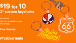 10 Custom 51mm×51mm Keychains A$13 Delivered (Normally $36) @ Sticker Mule