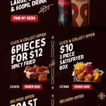 Red royalty Member 6 Piece Spicy Fried Chicken $12, 3pc Satisfryer Meal Box $10 (Click & Collect Only) @ Red Rooster