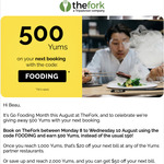 Earn 500 Yums ($10 off Your Bill) on Your Next Booking @ TheFork