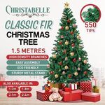 [eBay Plus] Christabelle Green Artificial Christmas Tree 1.5m Decorations + 550 Tips $47.60 Delivered @ Klika Living eBay