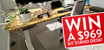 Win a 1500mm Desky Bamboo Sit Stand Desk Worth $969 from Desky