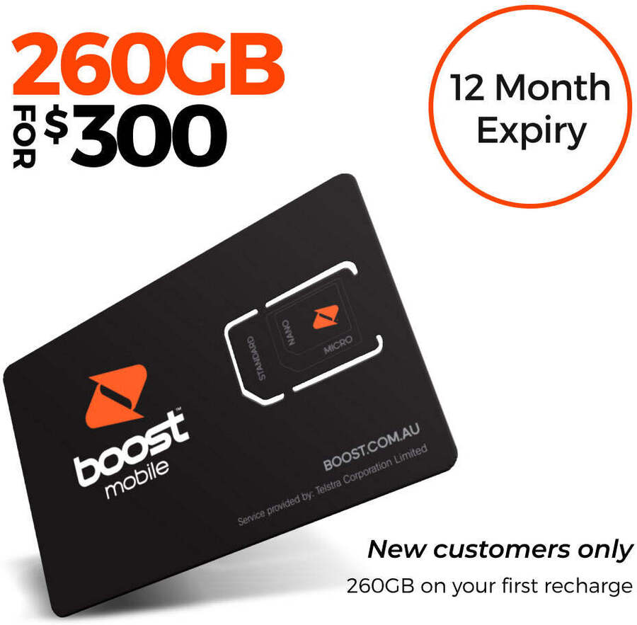 Boost Mobile: $55 Cashback on $250 12-Month 260GB SIM ($50 off ...