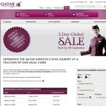 Qatar Airways - 3 Day Sale - MEL/PER -> EU/US - Travel Period 10/09/12 - 13/03/13 