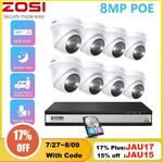 ZOSI 16ch PoE NVR 4K 8MP IP Security Camera System, 4TB Audio 100ft $840.64 ($820.86 with eBay Plus) @ zosisecurity eBay