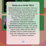 Free Scoop of TMNT Limited Edition Flavour Ice Cream @ Gelatissimo When You Dress up as a Turtle (Club Members Only)