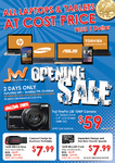 JW Blacktown Grand Opening (All Tablets Cost Price + $1) 32GB MicroSD $19 1TB USB 3.0 HDD $89 