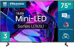 Hisense 75" U7KAU ULED Mini-LED 4K Smart TV 2023 $1324 + Delivery ($0 to Metro Areas/ in-Store) @ JB Hi-Fi