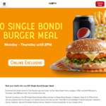 Single Bondi Burger Meal $10 Pickup Only, Monday to Thursday until 2pm, App or Online Only @ Oporto (Exclude SA & Select Stores)