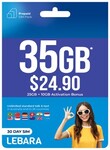 Lebara 30-Day Prepaid Starter SIM 35GB $9, 70GB $10 @ Coles