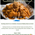 [NSW,SA,WA,VIC,ACT] Order one Cheese Snowy Chicken for $24.90 and get another free @ Gami Chicken