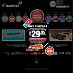 Domino's 3 Pizzas, Cheesy Garlic Bread & 1.25L Drink from $20.95 Pickup until 30 September