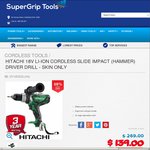 Hitachi 18V Hammer Drill - Skin Only - $109 (59%off) @ Supergrip Tools (Smithfield NSW)