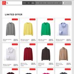 Uniqlo Extra Fine Merino Sweater $29 (RRP $49), Cotton Cashmere Sweater $29 (RRP $39)