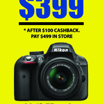 [SYD] Nikon D3300 Single Lens 18-55mm VR-II $399 (after $100 Nikon Cash Back) @BWCH