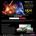 Buy "Star Wars: The Force Awakens" for $5.89 (SD) or $6.89 (HD) on DendyDirect