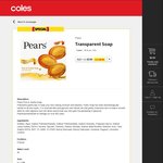 Pears Transparent Soap on 1/2 Price - Box of 3 Bars $3 @ Coles