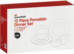 Porcelain Dinnerware - White - 12 Pieces - $10 (Was $25.50/61% off) at Woolworths