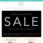 Saltycrush.com.au Black Friday Sale - 25% off Entire Women's Fashion Range, Including Sale Items