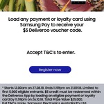Free $5 Deliveroo Voucher for Adding a Card to the Samsung Pay App (First 5,000 Claims)