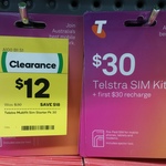 [NSW] Telstra $30 Prepaid Starter Pack for $12 @ Woolworths Tamworth Eastpoint