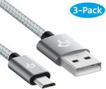Micro USB Data/Charge Cable 0.9m 3-Pack $5.99 + Delivery (Free with Prime/$49 Spend) @ JEDirect Amazon AU