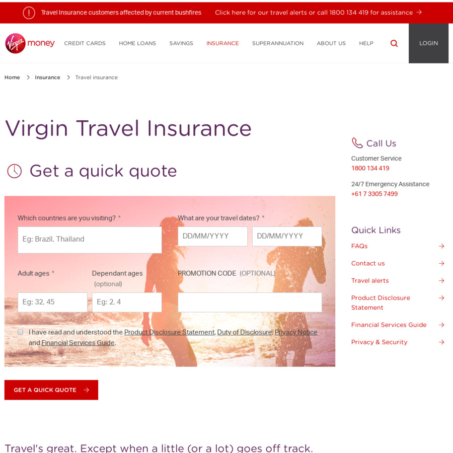 virgin money notify of travel