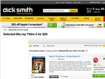 DickSmith - 2 for $20 Blu-Ray + Free Shipping | BigW Powerup Heros Kinect $59