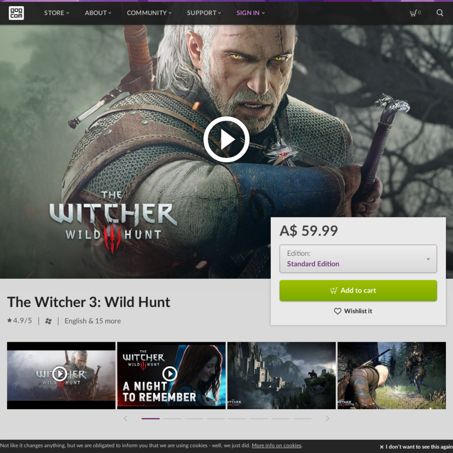 Pc Free The Witcher 3 Wild Hunt If You Already Own The Game On A Different Platform Gog Ozbargain