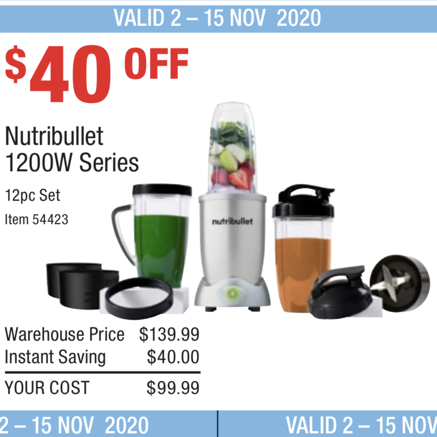 Nutribullet 1200w Series - 12pc Set $99.99 (RRP $139.99) @ Costco  (Membership Required) - OzBargain
