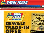 DEWALT Trade-in Offer - TOTAL TOOLS. $110 Value Per Cordless Set Towards Dewalt 18V Range