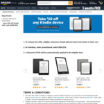 $50 off Kindle 10, Kindle Paperwhite 4, Kindle Oasis @ Amazon AU
