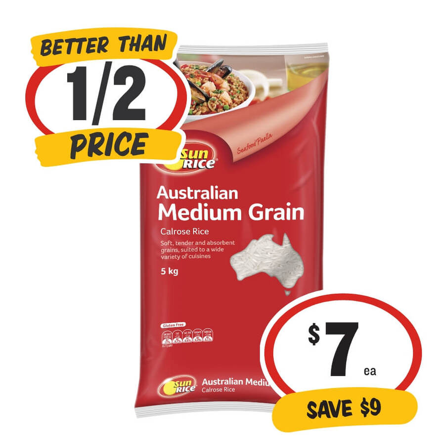 [VIC] SunRice Medium Grain Rice 5 kg $7, Hot Roast Chicken $7.99 @ IGA