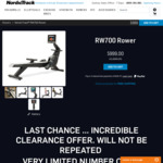 NordicTrack RW700 Rower $999 + Delivery (Free Delivery to Most Postcodes) @ NordicTrack Australia