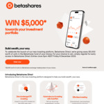 Win $5,000 in Funds of Your Choice from Betashares