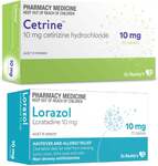 70x Loratadine 10mg + 30x (Short Dated) Cetirizine 10mg $9.99 Delivered @ PharmacySavings
