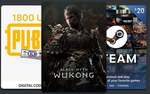 Win a Key for Black Myth Wukong on Steam, a $20 USD Steam Gift Card, or a PUBG Mobile 1800 UC Gift Card from Premium CD Keys