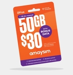 amaysim 28-Day Prepaid SIM Starter Pack 50GB $10 (Was $30) @ 7-Eleven via App