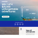 Win 1 of 4 $25,000 Travel Vouchers from Samsung