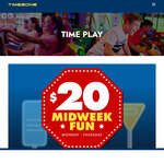 60 Minutes of Time Play, 200 Powertickets & 2 Prize Games $20 (Mon - Thur) @ Timezone