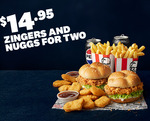2 Zinger Combo & 10 Nuggets $14.95 @ KFC (Pick up & Online Only)