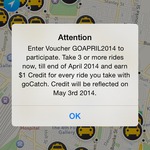 GoCatch: Take 3 or More Rides till End April, Get $1 Credit for Every Ride