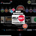 Any Domino's Pizza $7* Each - Purchase Online Only & Pickup (Ashmore Queensland Store Only)