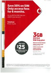  Again Vodafone Half Price Access Fees on $50 Red SIM Only for 6 Months 