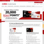 Coles Mastercard with 20,000 Bonus Flybuy Points (Worth $100)