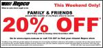 Repco 20% off - This Weekend (Plus Friday)